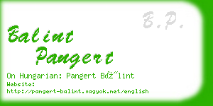 balint pangert business card